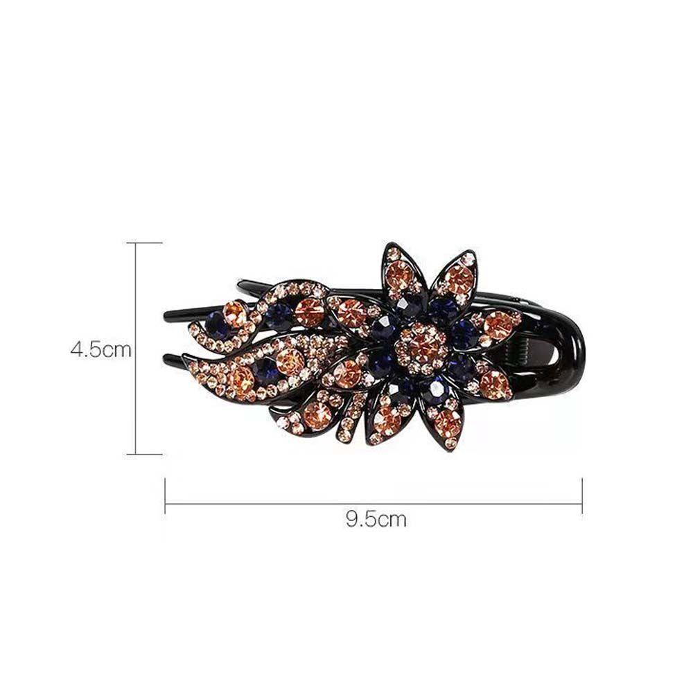 Заколка для волос в стиле ретро с цветком и кристаллами и стразами, женская заколка для волос, зажимы в виде утконоса, заколка для волос в корейском стиле