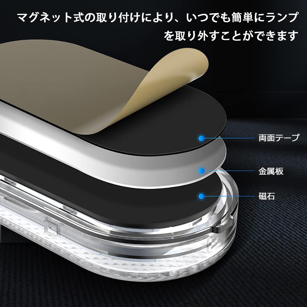 Светодиодный светильник для чтения в автомобиль, переключение 7 цветов, USB-зарядка, сенсорный мини-светильник для подсветки салона, универсальный для транспортных средств [2 штуки в упаковке]