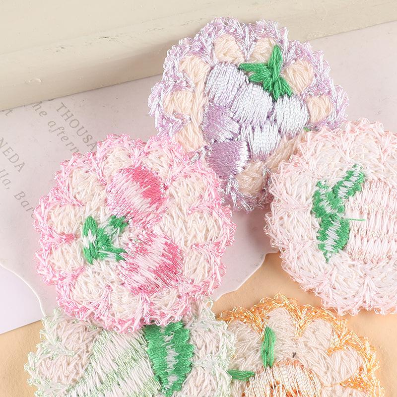 Duoku Embroidery Round Fruit Embroidery Zhang Zai Clothing Accessories Handmade Diy Hairpin Hand Account Decoration Accessories Cloth Sticker