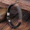 Men Vintage Wide Faux Leather Wristband Buckle Bracelet Cuff Jewelry Gift