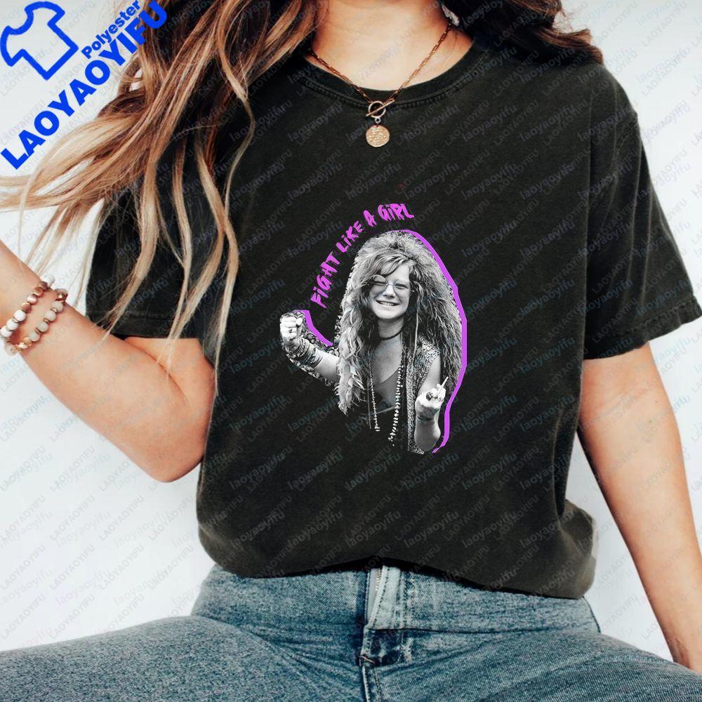 Janis Joplin - Unique Top Music Style New Product T-Shirt Trendy Short Sleeve Unisex's and WoUnisex's Universal Pattern T-Shirt