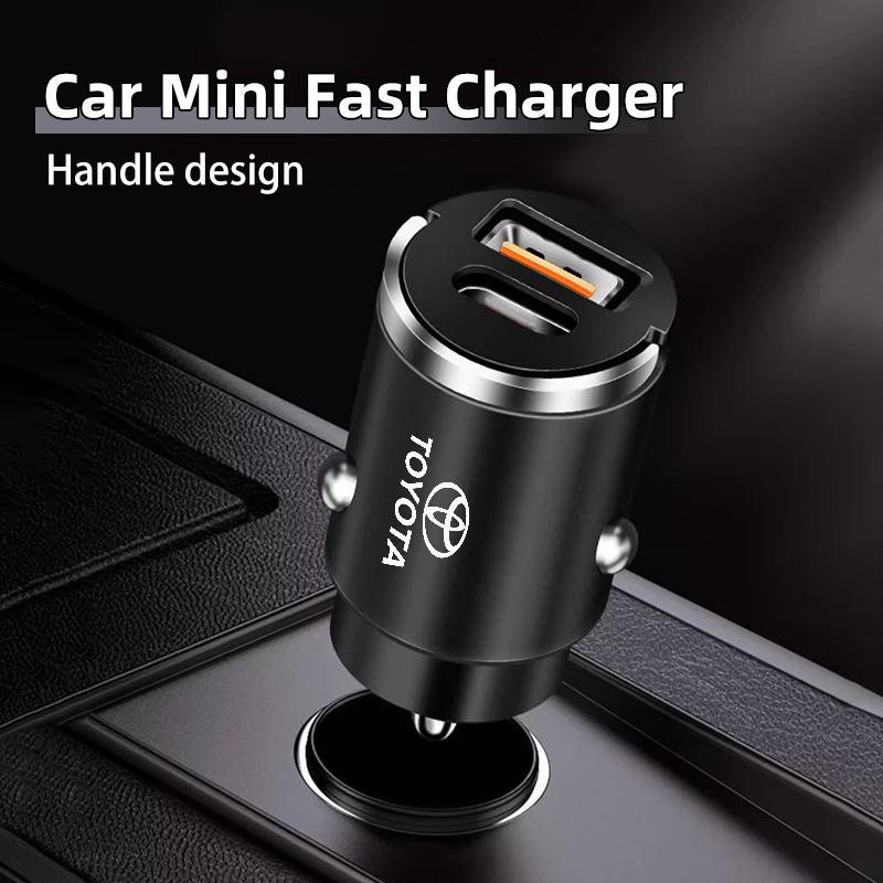 LATE7 Car Cigarette Lighter Charger QC3.0 USB Type C Phone Fast Charging For Toyota Corolla Yaris Camry Prius RAV4 CHR Hilux Avensis