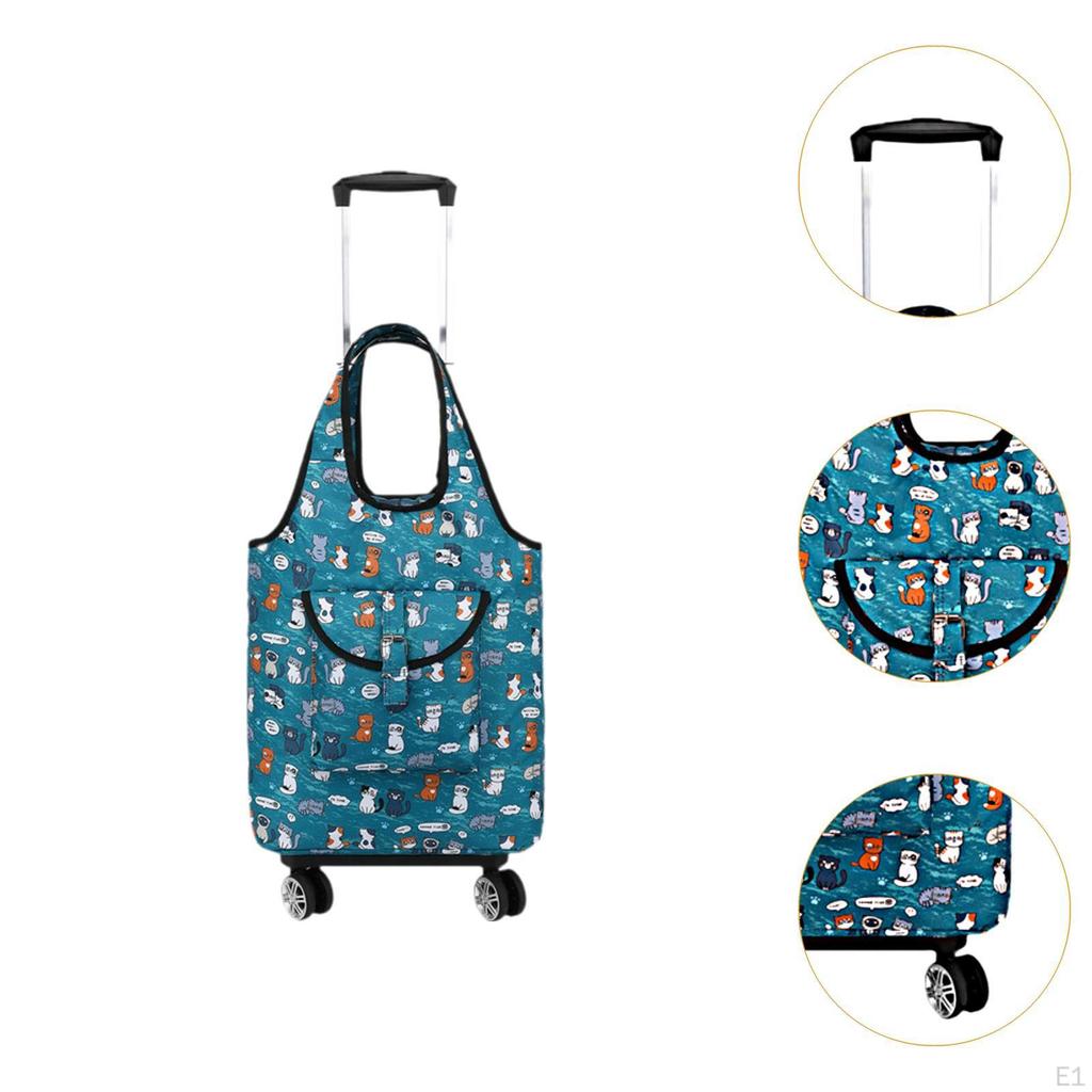 Складная тележка для покупок, продуктовая тележка-сумка на колесиках, ручная, для улицы