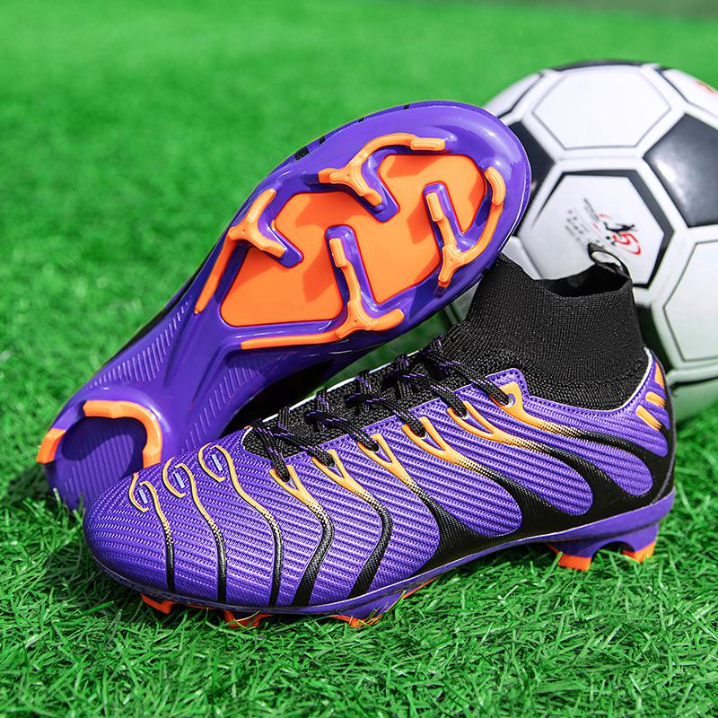 Teenagers Professional Soccer Shoes Purple Tf/Fg Futsal Sneakers Man Non-Slip Wear-Resistant Football Boot Men Zapatilla Futbol