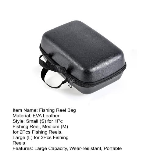 Сумка для рыболовной катушки с ручкой, на молнии, большой вместимости, без перегородок, портативный защитный чехол, кожа EVA, для мультипликаторной/спиннинговой/плотовой катушки, поклёвка
