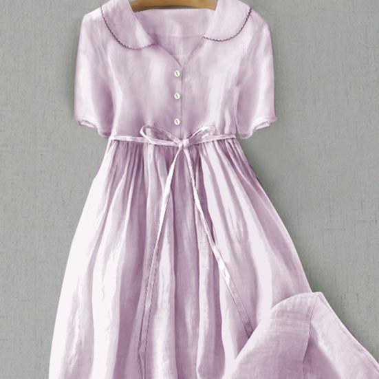 Женское весеннее платье с цветочным принтом, со средним рукавом, с отворотом, V-образным вырезом, на шнуровке, с высокой талией, трапециевидной формы, полуоднобортное богемное плиссированное платье миди