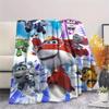 1 шт. Фланелевое одеяло с принтом Super Wings, Высококачественное, Удобное для всех сезонов, Декор для дома, Тепло и уют, Идеально для рождественских подарков