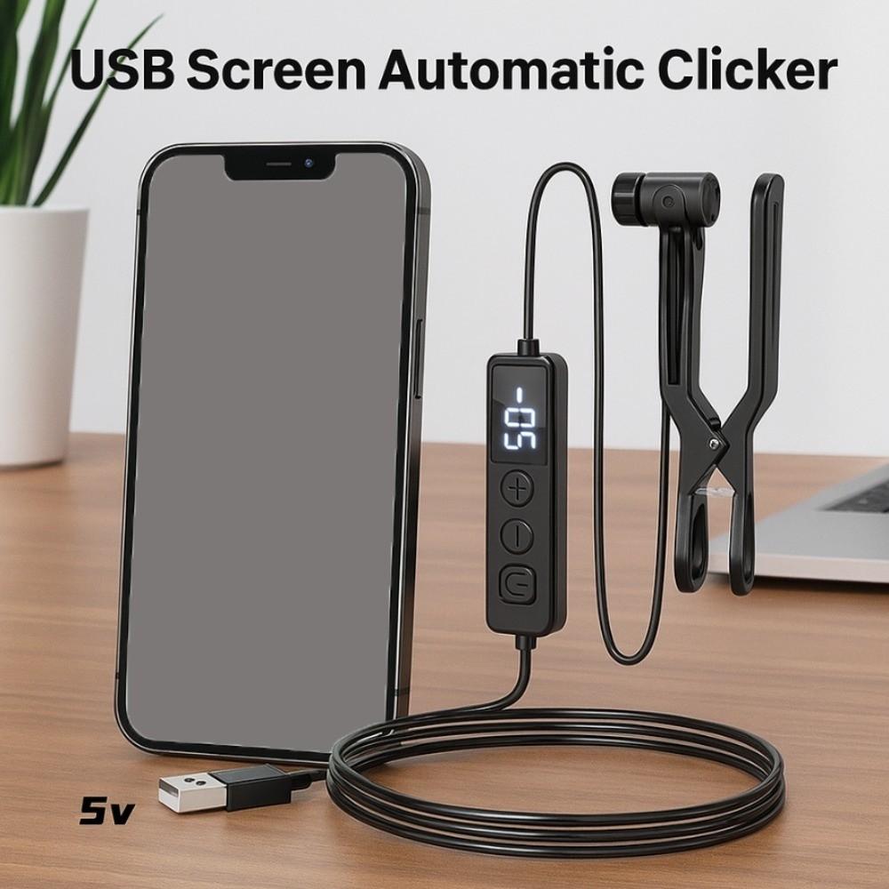 Digital Display Screen Auto Clicker Multiple Gears USB Auto Clicker Device Portable Phone Tap Auto Like Tap Device Phone Apps 5