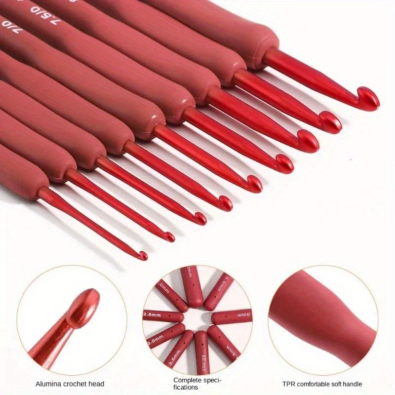 2-10 мм Крючки для вязания 9 шт./набор Матовая силиконовая ручка Алюминиевые ручные DIY крючки Вязание свитера Вязание Швейный инструмент