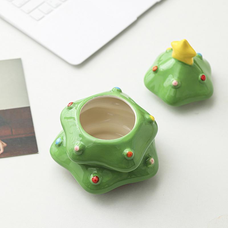 Креативная керамическая банка для хранения в виде рождественской елки, милая банка для конфет и декоративный органайзер для украшений для домашнего декора, идеальный подарок на день рождения