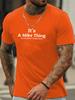 Unisexs Navy Blue Cotton Tee It S A Mike Thing Name Text Slogan Crew Neck Short Sleeve Oversized Casual Male Daily Street Top