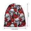 Череп смерти, розы, цветочный узор, шапки Skullies, шапки унисекс, уличная зимняя теплая вязаная шапка для взрослых, готический скелет, шапки с капюшоном