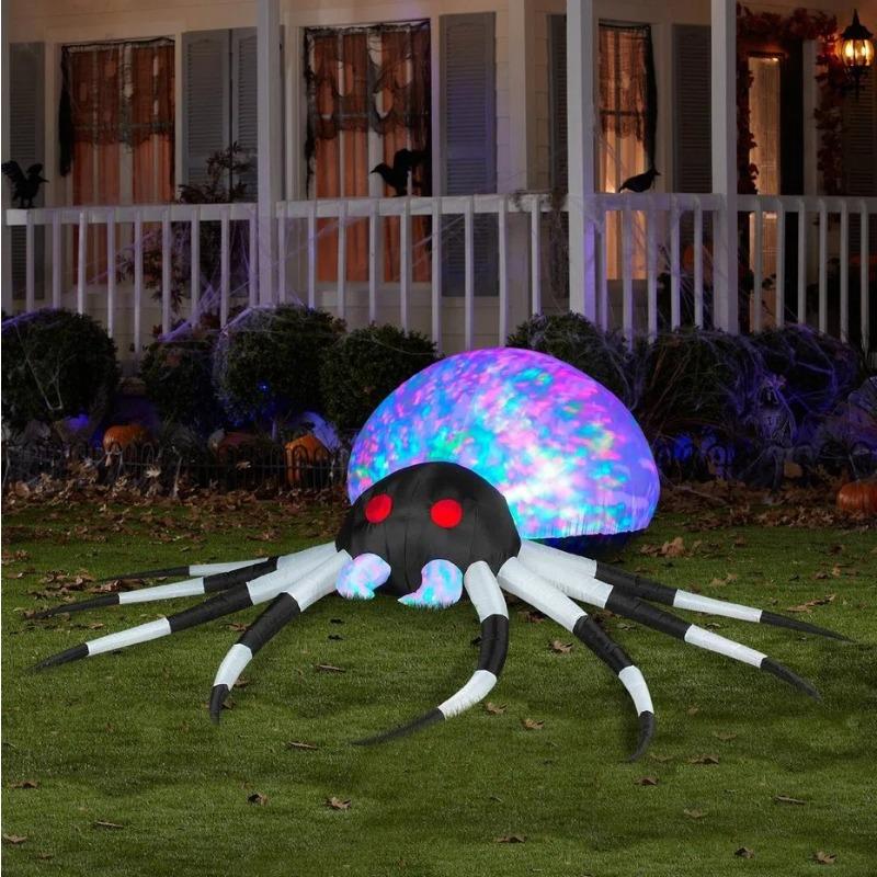 6FT Halloween Inflatable Toys Spider Holiday Decoration with Magic Light Blow Up Inflatables for Outdoor Yard Lawn Decor Garden