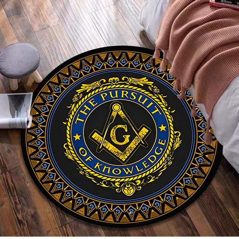 1Pc Freemasonry Circular Print Rug - home decoration Carpet For Living Room Bedroom Flooring Computer Chair Area Rug