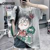 Plus Size Summer Women's T-shirt Cartoon Girl Pattern Printed Short Sleeve Tops