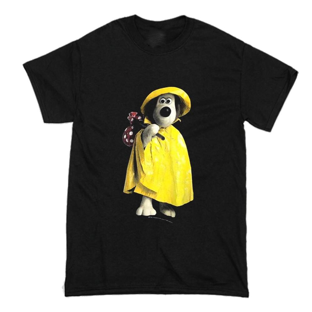 Vtg Vintage Wallace Gromit Funny Cotton All Size Unisex Black Shirt