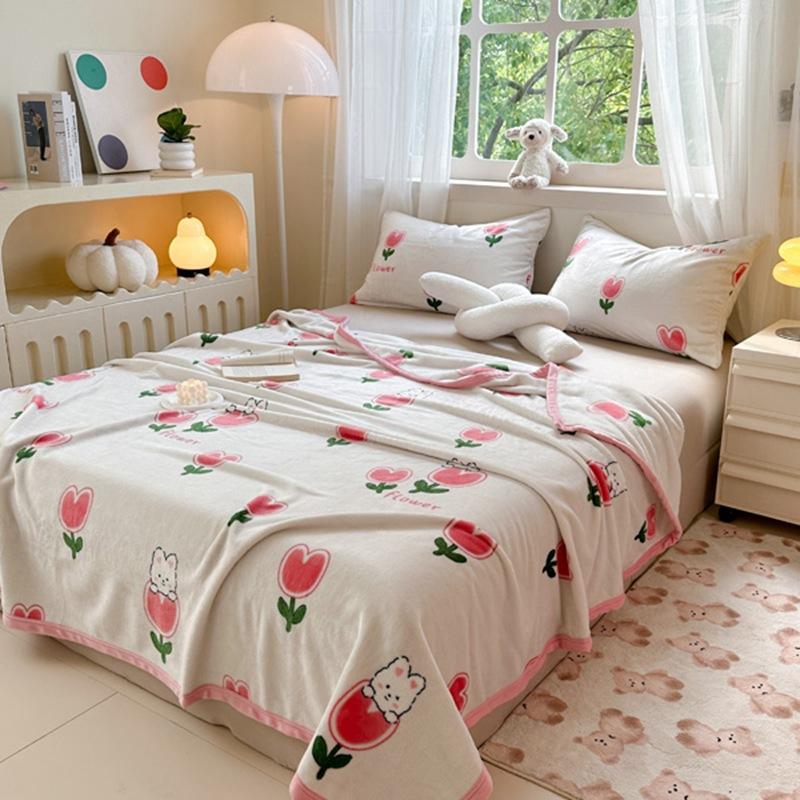 Encrypted High Weight Milk Plush Blanket, Cloud Mink Velvet Printed Cover Blanket, Can Sleep Naked Blanket