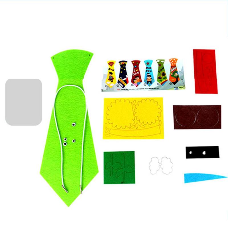Children DO-IT-YOURSELF Ties Crafts Kindergarten Handmade Tie Educational Toys Fathers Day Birthday Gifts Non Woven Clothing