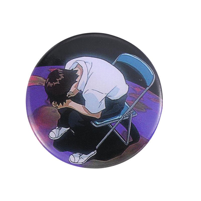 Круглые булавки для лацканов, милые эмалированные значки в стиле манга, металлические броши в стиле аниме для женщин, друзей, рюкзаки, художественный хиджаб, аватар, одежда