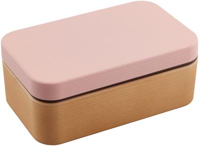 Showa Bento Rice Wood Long Square Clean Сделано в Японии 4979536 Коробка, не прилипает, Зерно, Смола, Bento, Розовый, Покрытие, Можно использовать в микроволновой печи/мыть в посудомоечной машине, 600 мл,