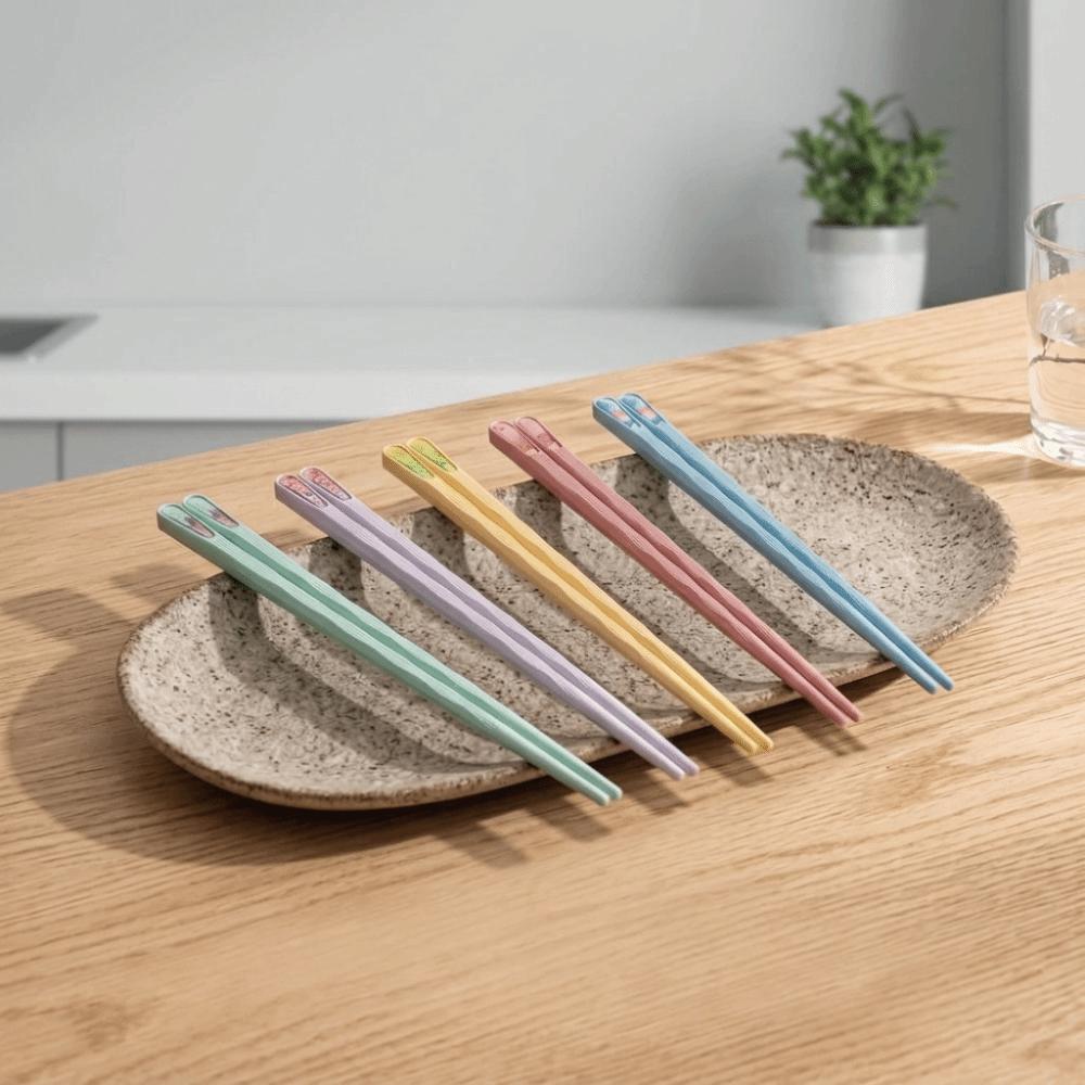 5Pairs Durable Sushi Chopsticks Lightweight Traditional National Tide Chopsticks Family Meal