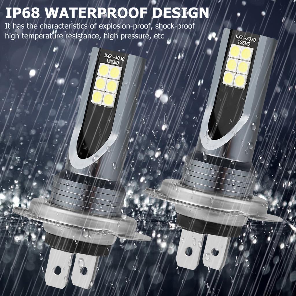 2 шт. H7 светодиодные автомобильные фары автомобильные противотуманные фары IP68 водонепроницаемые 6500k 600lm галогенные автомобильные фары ходовые огни дальний и ближний свет