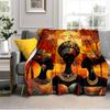 1PC Custom Name African Heritage Celebration flannel blanket versatile, all-season throw suitable for the living room, bedroom, camping, travel, and g