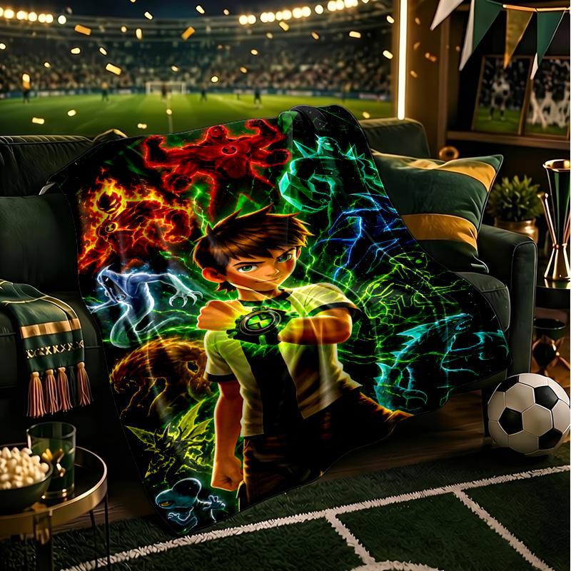Ben Alien Force Throws Blanket Flannel Blankets Plush for Couch Bed Gifts for Men Women Travel picnic blanket Christmas fan gifts