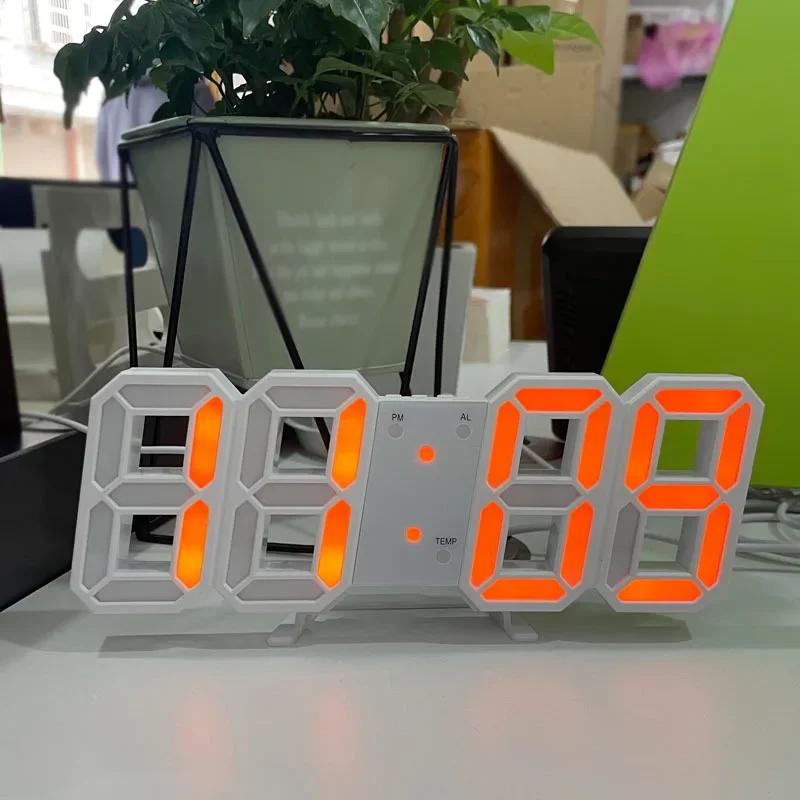 Настенные часы 3D светодиодные часы украшения для спальни режим дома и украшения подвесные большие цифровые часы интерьер комнаты свет декор