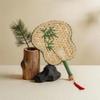 Ancient Style Embroidered Hand-Held Fan, Chinese Style Traditional Portable Palm Leaf Fan, Baby Summer Handmade Banana Leaf Fan, Small Fan