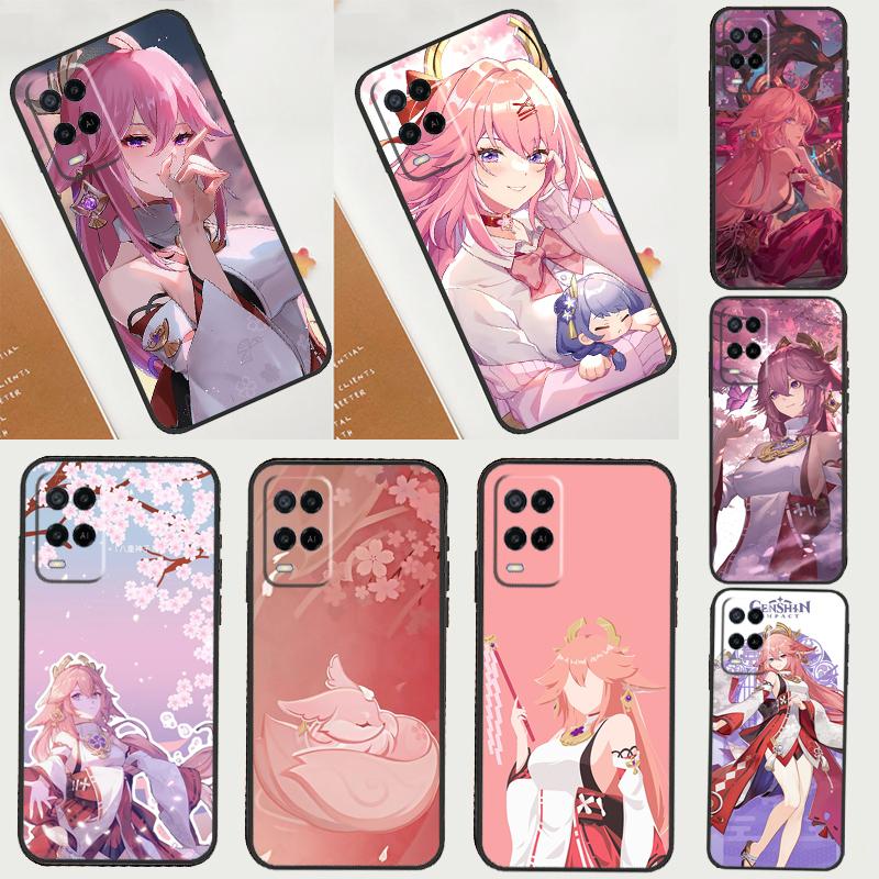Genshin Impact Yae Miko Phone Case For Oppo A74 A15 A80 A60 A40 A94 A54 A98 A78 A18 A38 A58 A16 A76 A96 A17 A77 A57S
