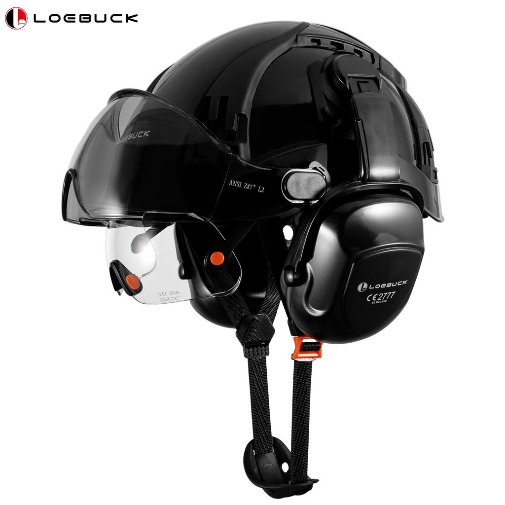 Защитная каска LOEBUCK с козырьком и защитными очками от солнца для работы на высоте