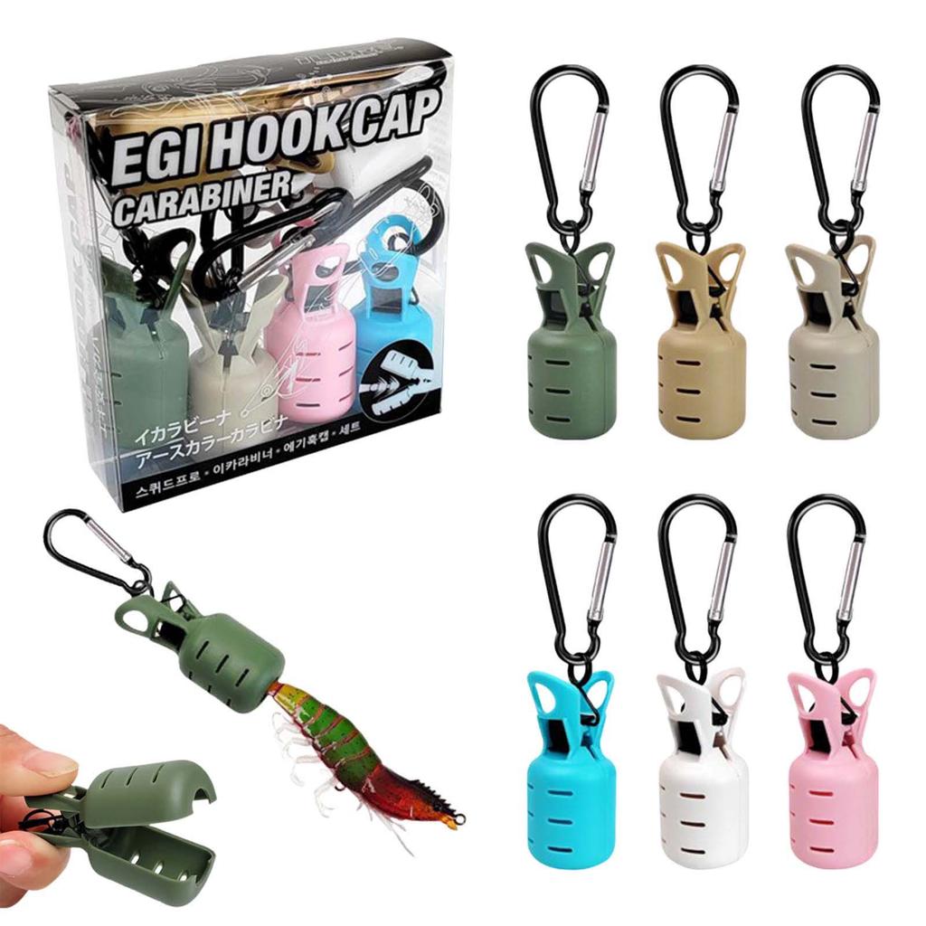 Squid Jig Hook Cover with Carabiner Convenient to Use Portable Fishing Tackles for Friend Family Neighbors Gift