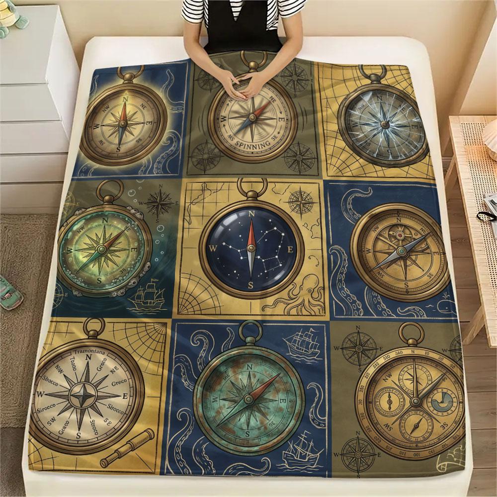 1PC Hand Symbols Printed Flannel Blanket Lightweight and portable for Lunch Break Warmth and Comfort Holiday Present Christmas Gifts
