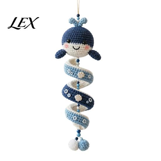Handmade Keychains for Beginners Ocean Animal Spiral Crochet Kit, DIY Coastal Hanging Ornament Beginner Craft Soft Cotton Yarn Crafts Kit with