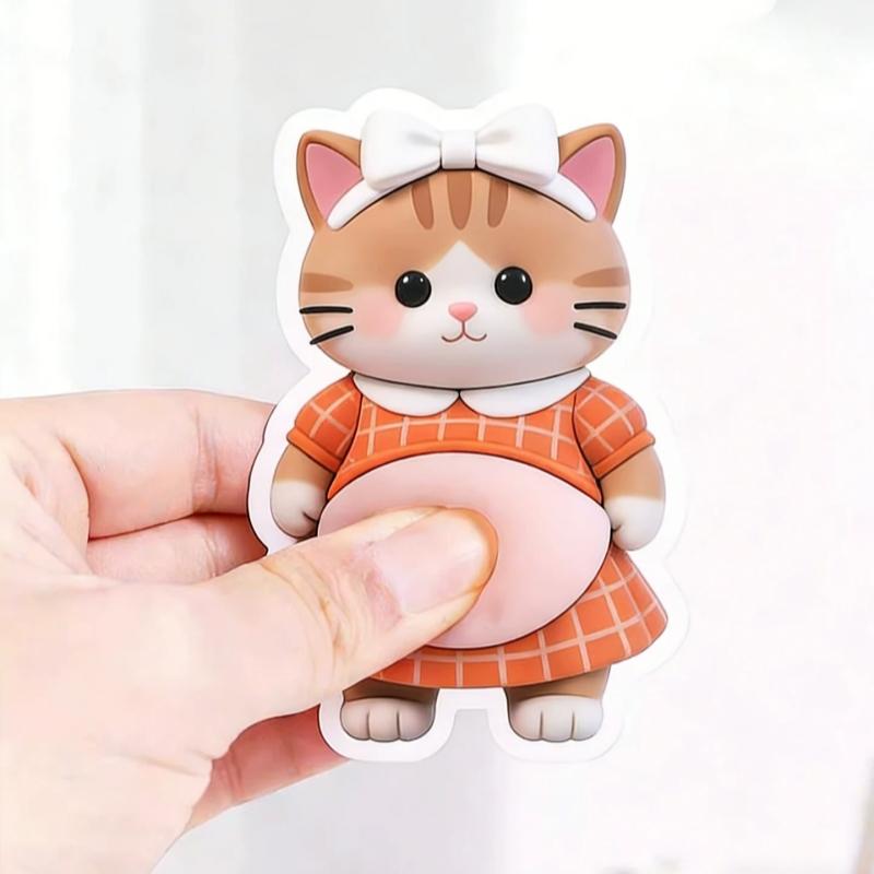 Милый Щенок 3D Надувные Наклейки на Живот DIY Мягкие Сжимаемые Наклейки Котенок Декор Чехла Телефона Детская Игрушка Подарок на День Рождения