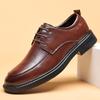 New Men'S Formal Shoes Genuine Leather Fashion Dress Shoes Men‘S Italian Style Business Office Wedding Solid Color Lace Up Shoes