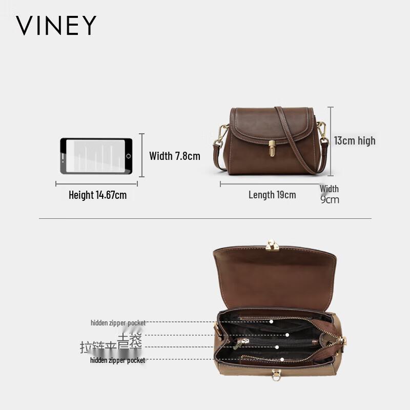 Женская кожаная сумка через плечо VINEY