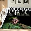 1PC Billie Eilish Custom Name Patterned Flannel Blanket Suitable For All Seasons for Home Decor Warmth and Comfort Gifts Holiday Present