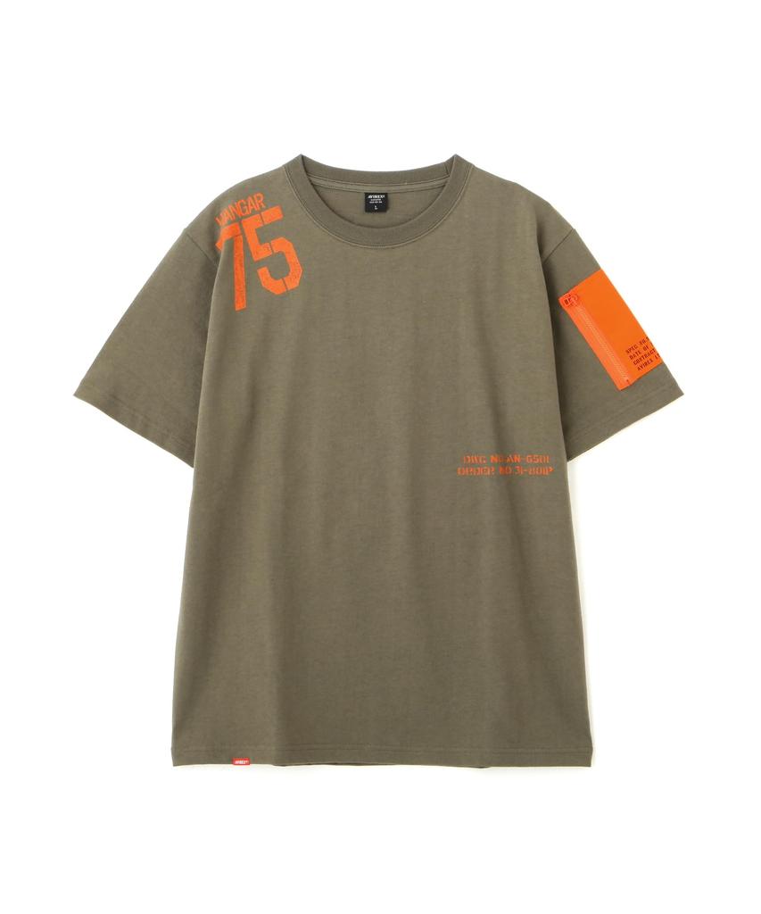 AVIREX REMODEL DESIGN CREW NECK T-SHIRT(WEB&DEPOT Exclusive) olive XL 783-3934025