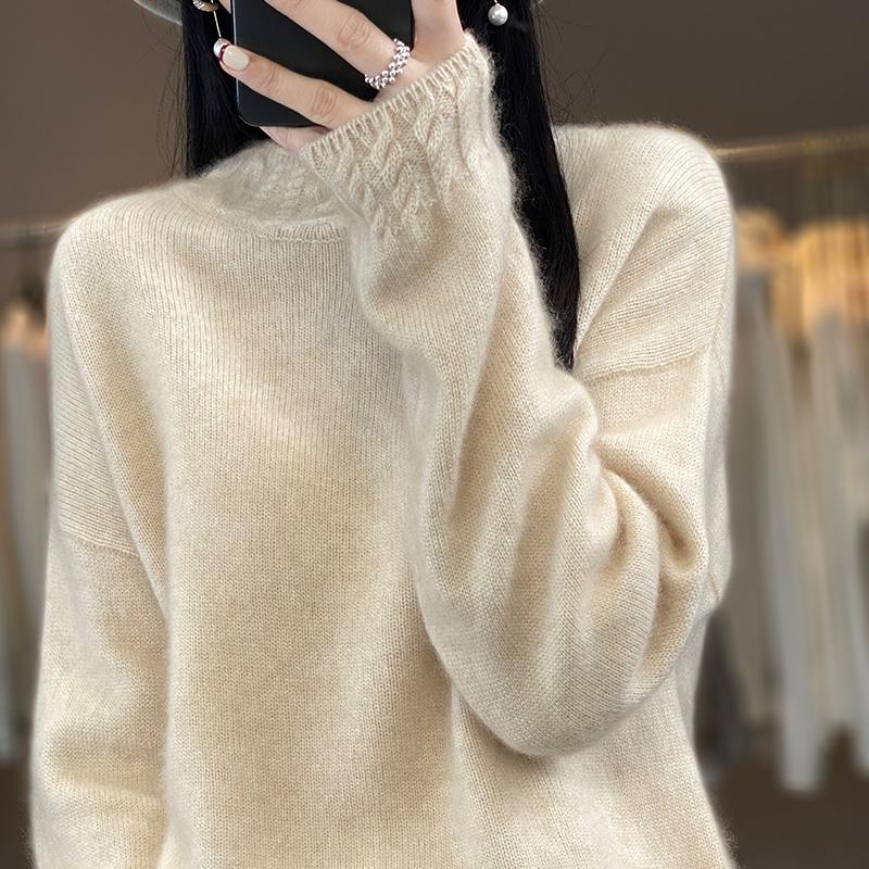 Женский кашемировый свитер Qinghe Cashmere 30% кашемир 70% шерсть Осень и Зима Пуловер Теплый и Модный