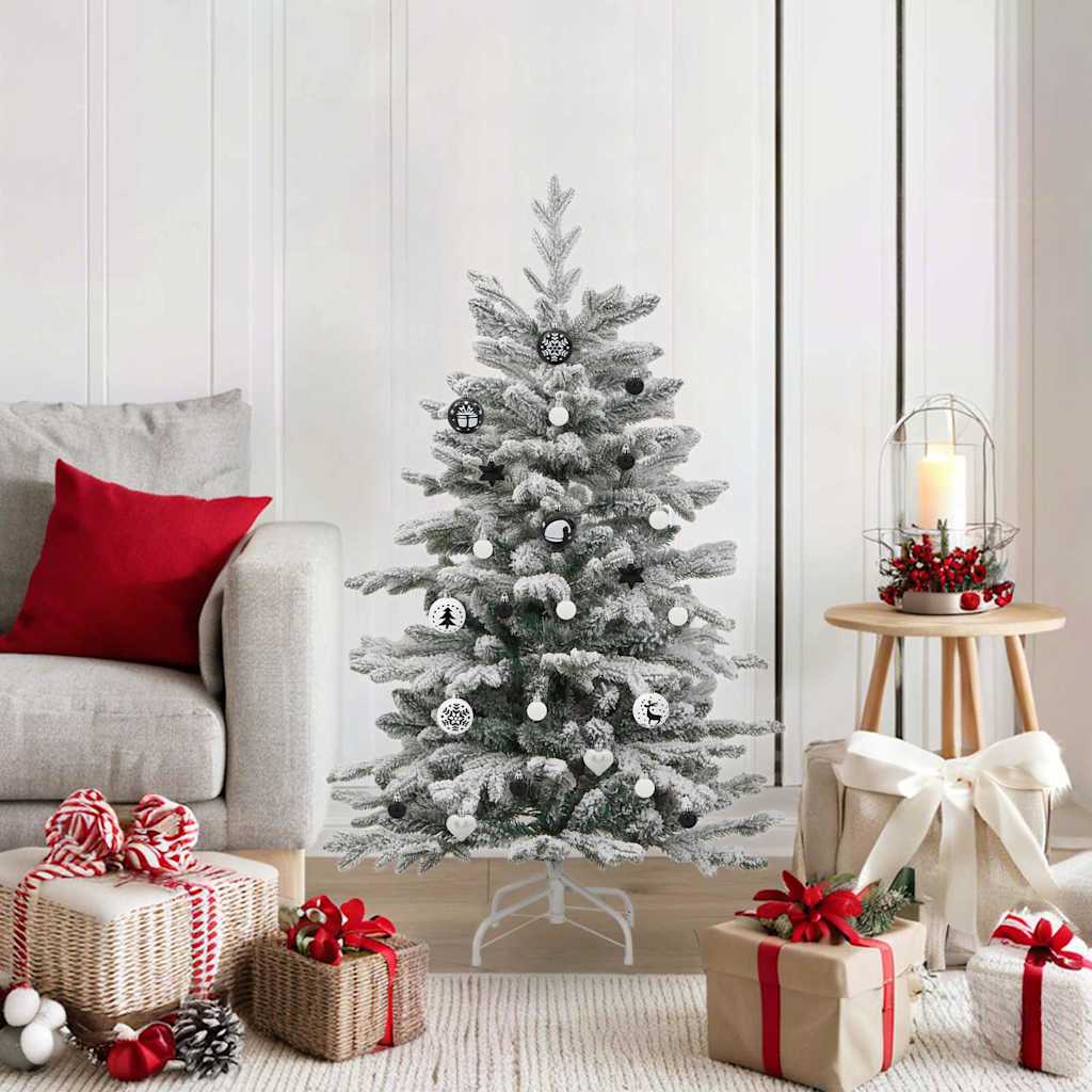 Christmas Ornament Set 40 pcs Black and White Plastic