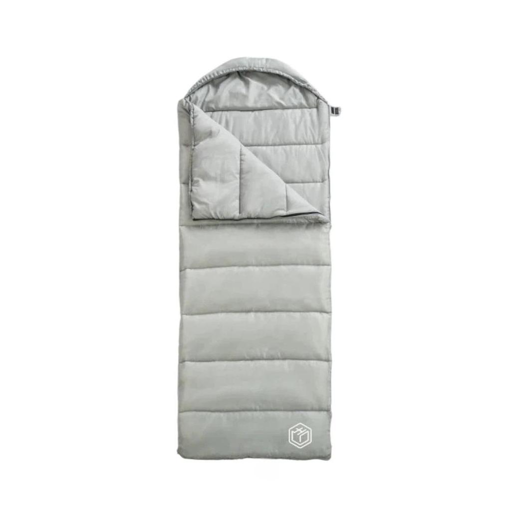 Jingdong Jingzao Camping Sleeping Bag, Outdoor Envelope-Style Hooded Sleeping Bag, Rock Gray, 1.5kg, 10-15℃
