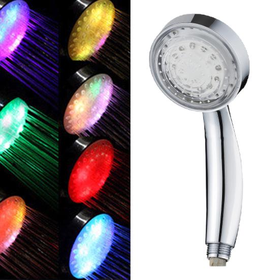 Светодиодная подсветка душевой головки Светодиодный светящийся меняющий цвет дождеватель Простая установка Высокоскоростной мотор для ванны