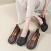Fashion New Women's Soft Leather Ballet Flats Foldable Soft Sole Short Square Toe Granny Shoes Retro Versatile Trendy Shoes for Women