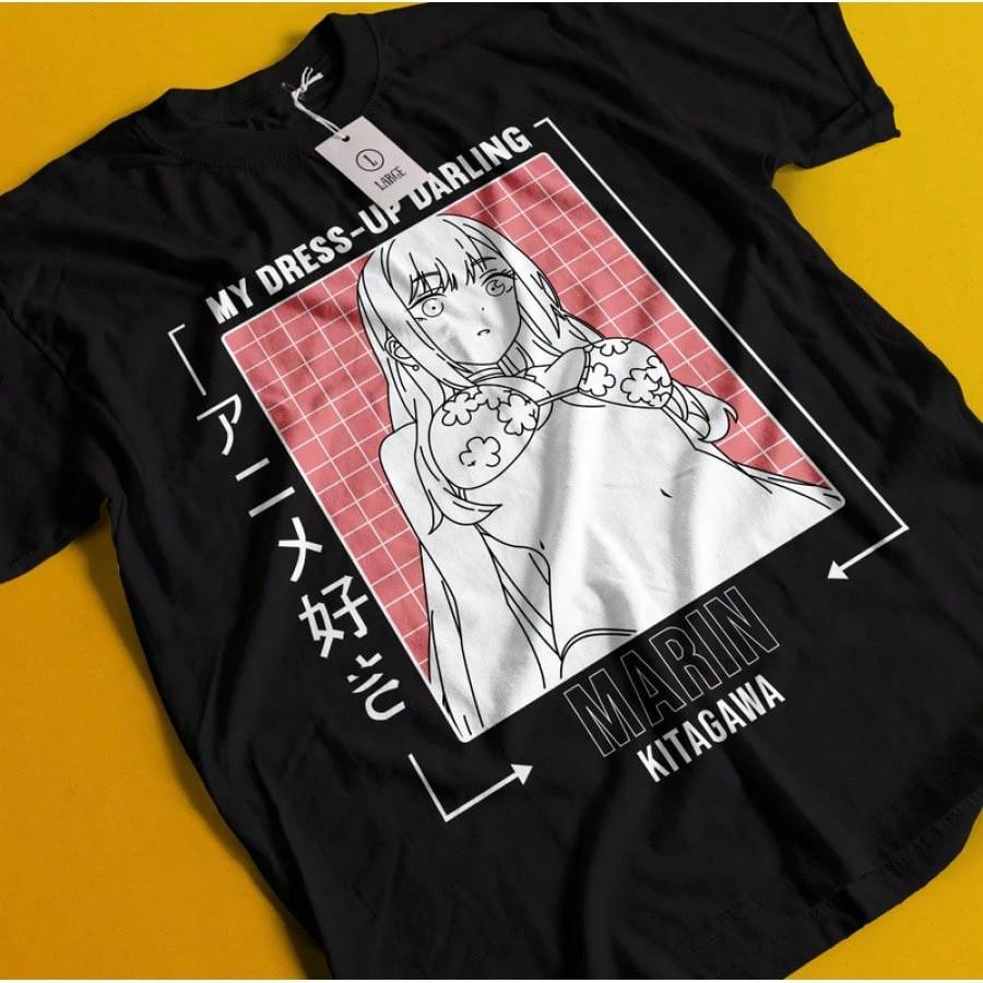 My Dress Up Darling Shirt Marin Kitagawa T-Shirt Anime Lovers Black Tshirt Waifu