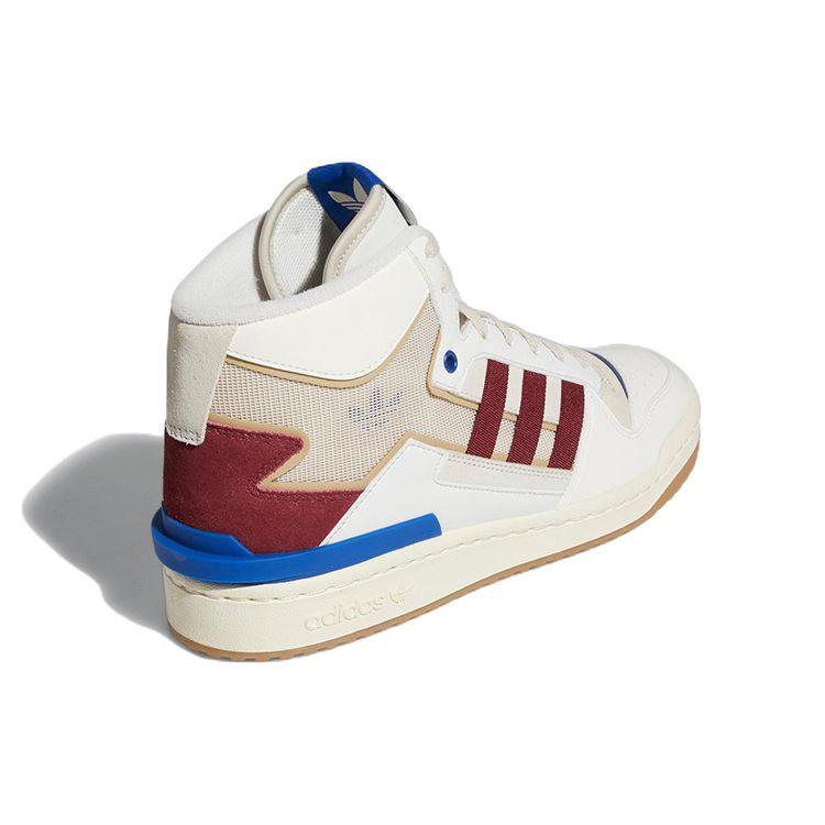 Adidas Originals Forum Exhibit Mid 2 Leather Comfortable Mid-Top Sneakers Unisex Sneakers White Red Blue GX4120