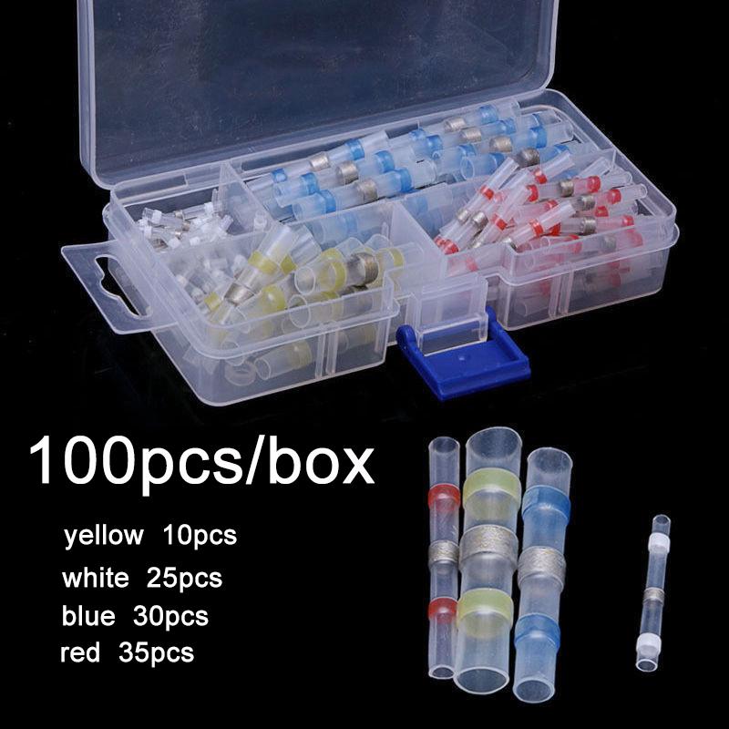 10 ~ 250 шт. соединители для проводов с припоем, водонепроницаемые термоусадочные стыковые соединители, клеммы для электрических проводов, изолированные стыковые соединения