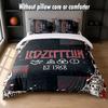 Led Zeppelin Design Bed Bedding Set 1 Duvet Cover + 2 Pillowcases Soft Breathable Household Bed Linens