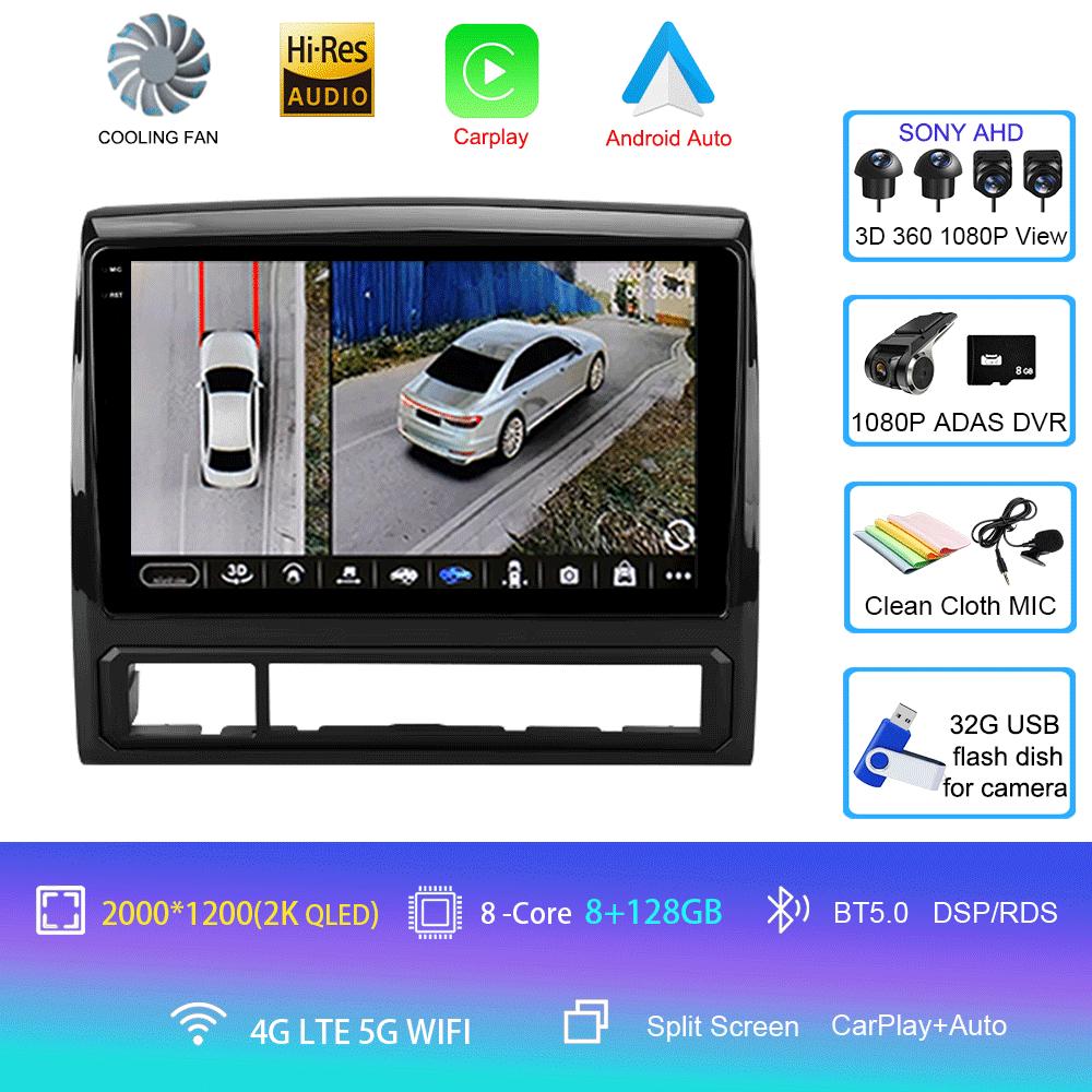 Автомобильное радио Android 14 Carplay Auto 4G+WIFI для Toyota Tacoma 2 N200 Hilux 2005-2015 Навигация GPS Мультимедиа Видеоплеер Стерео